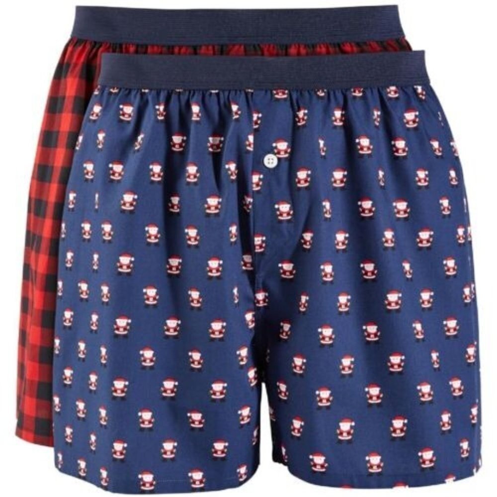 NEW! Club Room Holiday Two Pack Cotton Boxers Christmas Santa Men's Large